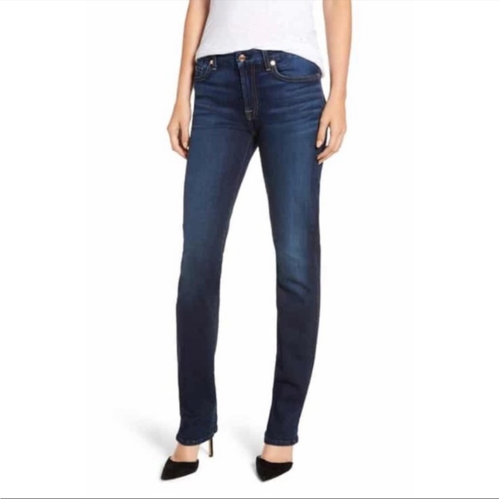 7 for all mankind dark wash straight leg jeans